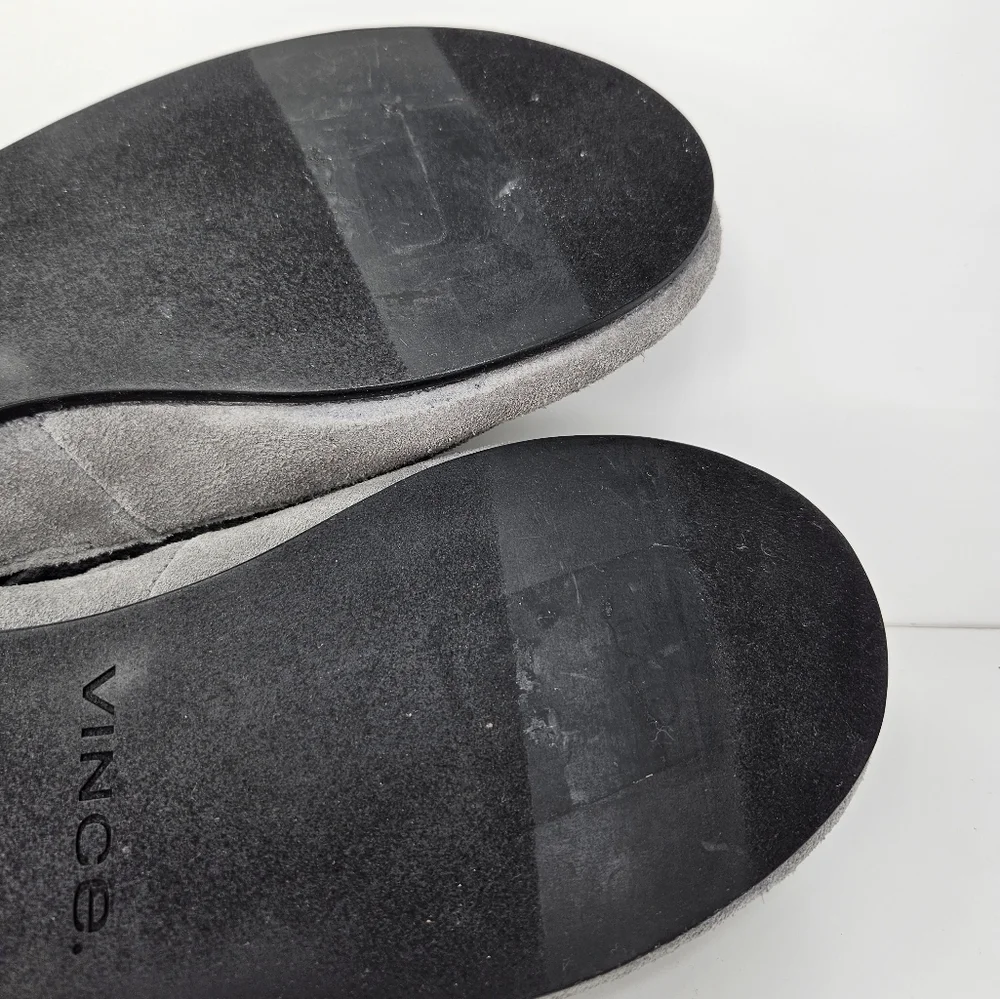 Vince Mens Harlow Heather Gray Fabric Suede Padded Loafer Slippers Sz 7.5